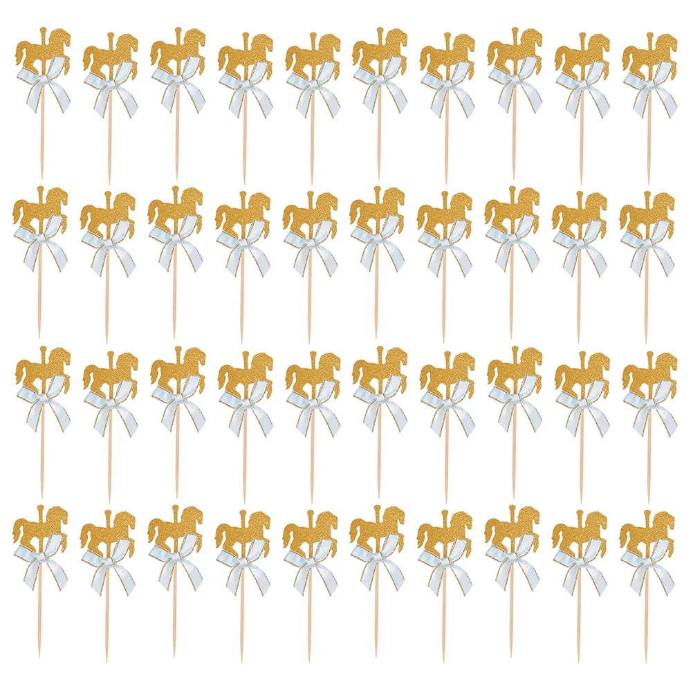 40 Uds. De adornos para tarta de caballo con carrusel, perfectos para bodas, actuaciones y fiestas navideñas, adornos para tarta para fiestas, adornos para hornear