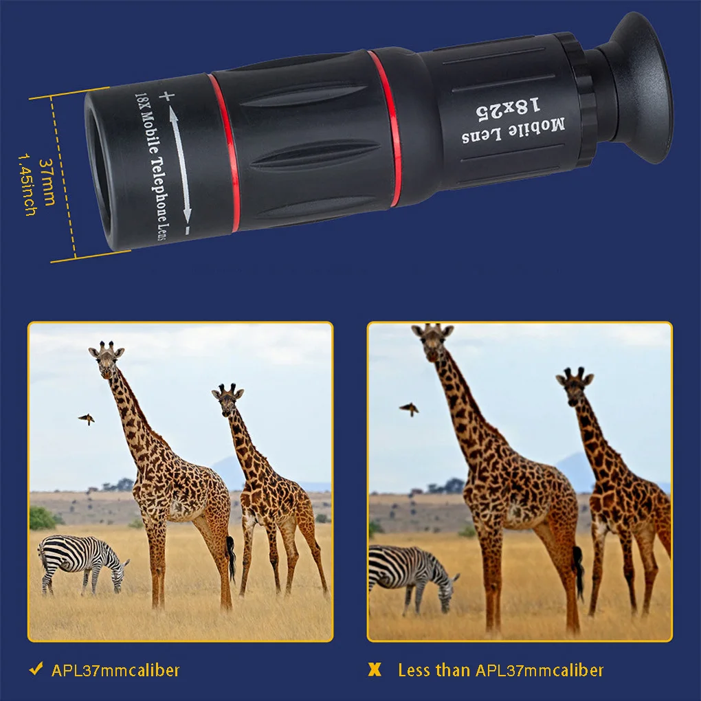 Telescópio Fotográfico, Smartphone de Viagem, Observando, Observando, 18x