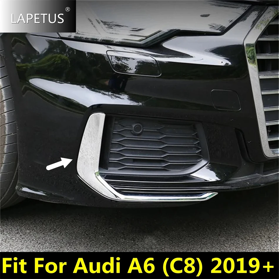 

Front Fog Lights Lamps Foglights Eyelid Eyebrow Strip Decor Cover Trim ABS Chrome Accessories For Audi A6 C8 2019 2020 2021 2022