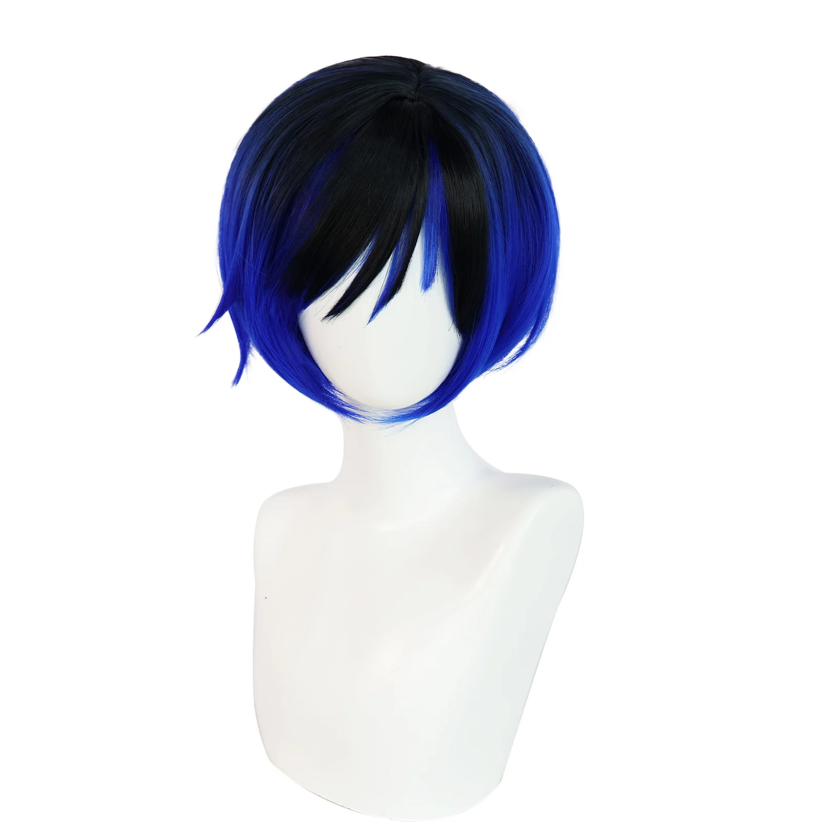 Game Rera Cosplay Wig Black Blue Two Colors Heat Resistant Hair Synthetic Prop Adult Men Halloween Carnival Party Accessory