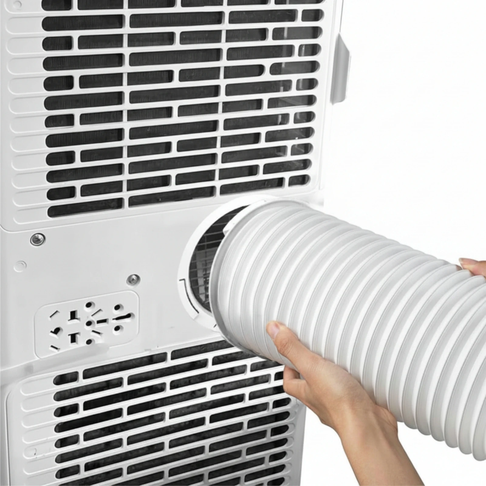 Image of Tragbarer Klimaanlagen-Schlauchanschluss 150mm Abluftanschluss Fensteradapter mit Verriegelungsclips Drehverschluss