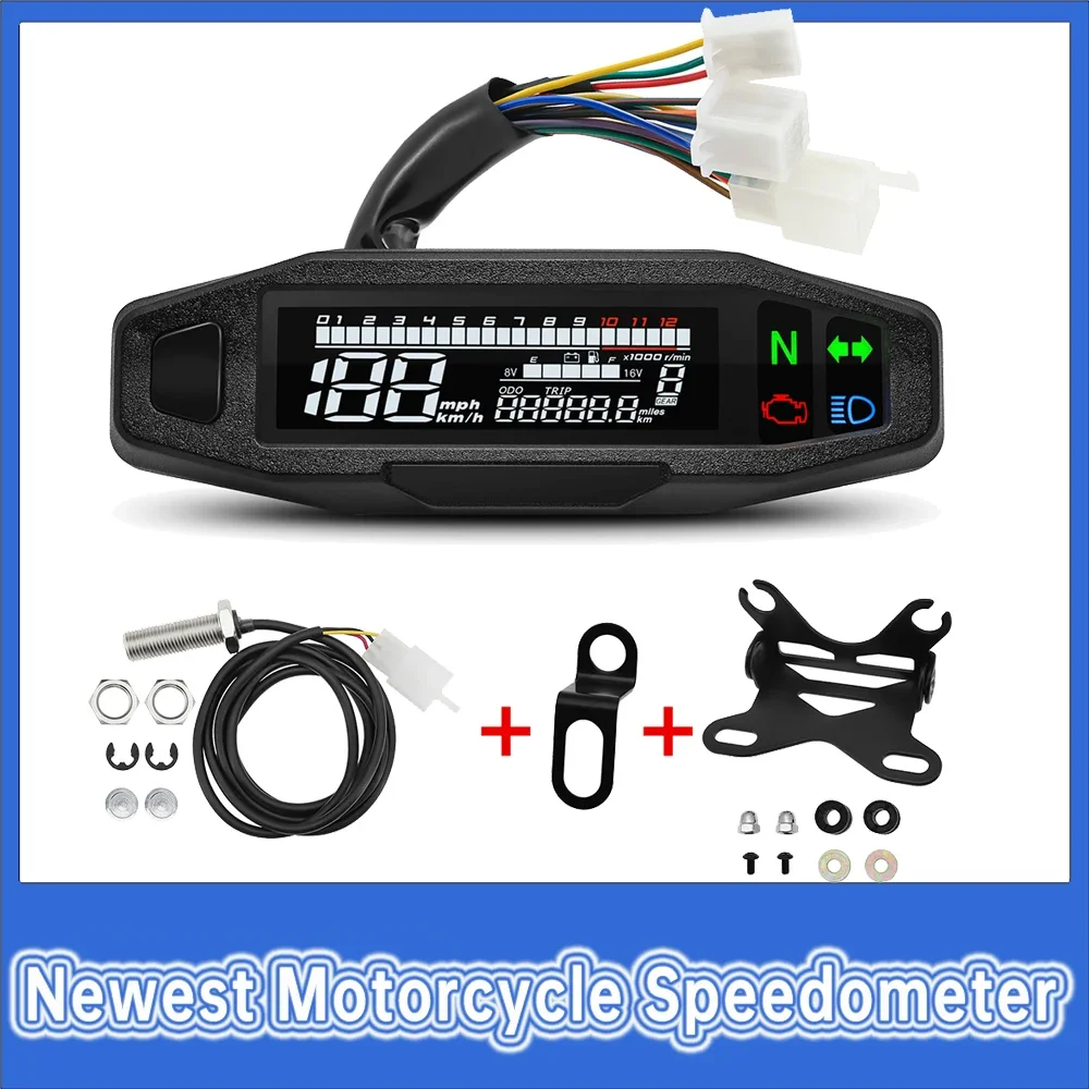 Universal Moto RPM Tachometer Speedometer Oil Gauge with Turn Signal Light Indicator Moto Gauge Sensor Set for Russian KR200