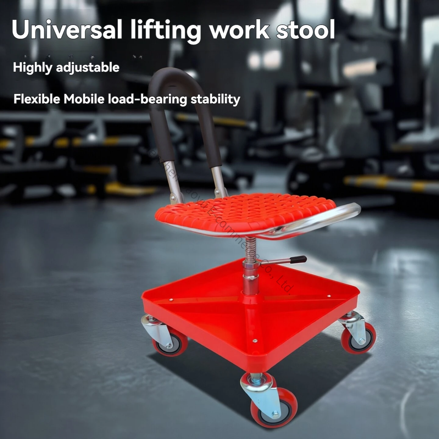 Universal Wheel Lift Work Stool Ceramic Tile Beautiful Seam Warehouse Tally Stool Workshop Work Seat Folding Auto Repair Tool