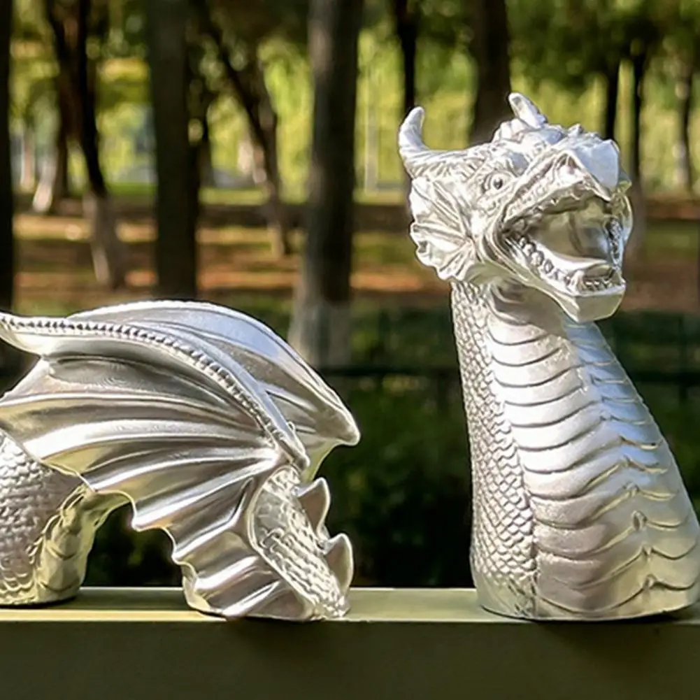 Garden Decor Dragon Garden Statue Weatherproof Outdoor Dragon Figurine 3-section Dragon Sculpture for Patio Yard Lawn Decoration