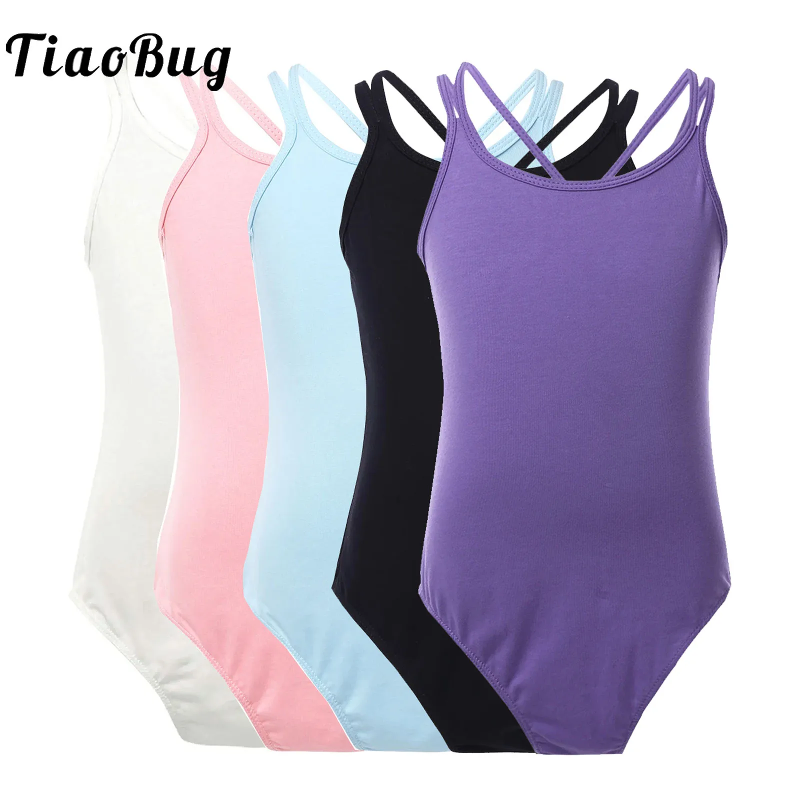 หญิงสปาเก็ตตี้สายคล้องบัลเล่ต์ยิมนาสติก Leotard Criss Cross กลับ Bodysuit Ballerina บัลเล่ต์บัลเล่ต์ชุดเสื้อผ้าประสิทธิภาพ