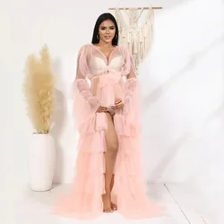 Vestido de pastel de fotografía de maternidad de tul, sesión de fotos de embarazo, Vestido largo de tul, manga larga, tamaño libre