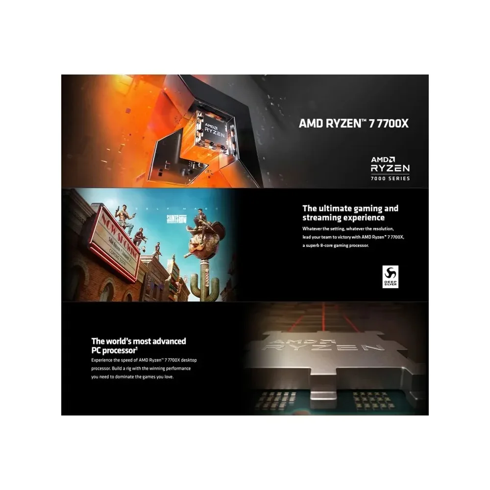 الأثاث الخارجي MSI PRO B650-P WiFi اللوحة الأم مع معالج سطح المكتب AMD Ryzen 7 7700X 6-Core (AMD AM5، ATX، DDR5، PCIe 4.0)