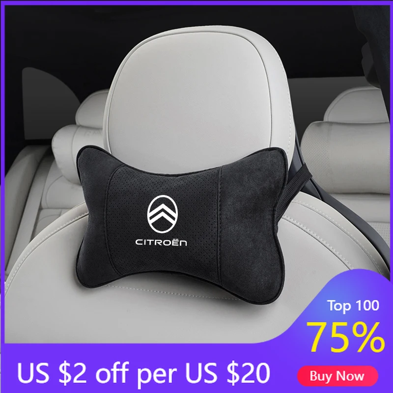 

Новая дышащая автомобильная подушка-подголовник из замши для Citroen C5X, e-C4 X, e-C3, C4, C3, C5, Berlingo, C-Elysee, C-Cro (2026)