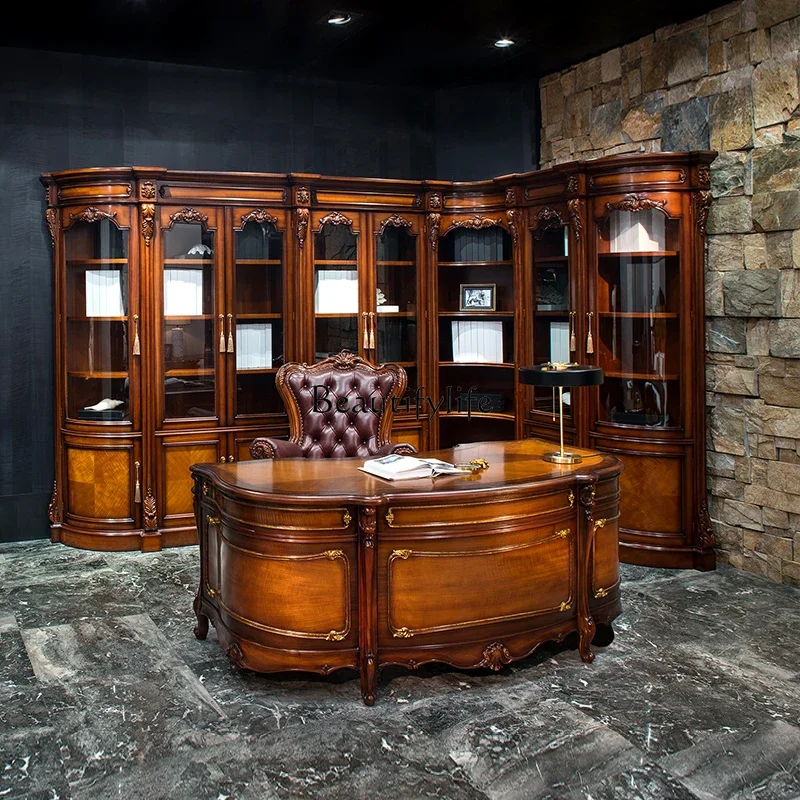 

D38Американский кантри классический старый витрина бытовой комбинированный книжный шкаф мебель