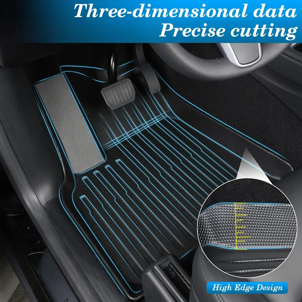 for Tesla Floor Mat Model Y 2021-2024 Model 3 Highland Car Trunk Mat Luggage Mat TPE waterproof Anti-Slip Set Floor Liner Mat