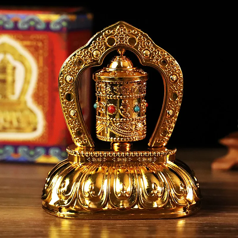 Solar Tibet Prayer Wheel Tibetan Decorations Car Accessories Interior Parts Buddhist Prayer Scriptures Car Decorative Ornamen