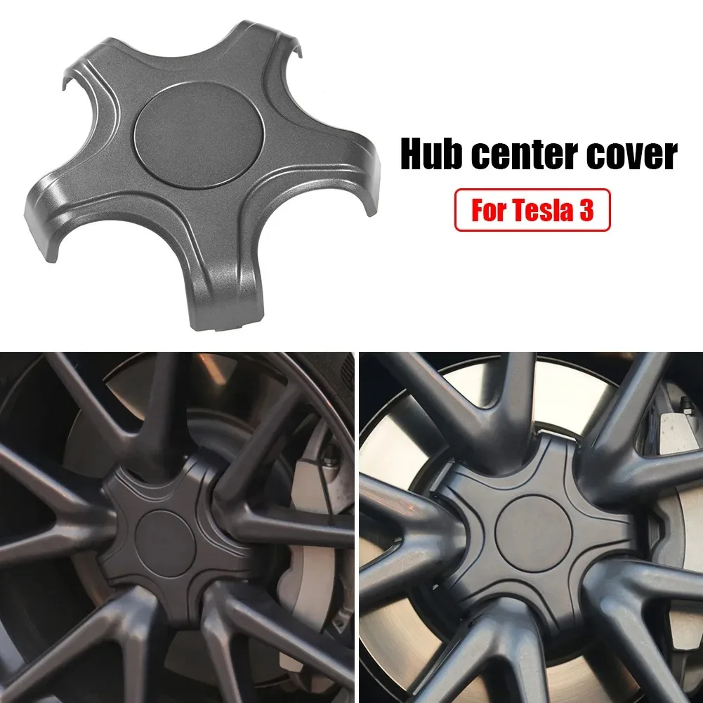 Adatto per Tesla Model 3 Five Claw Type tappi centrali ruota in fibra di carbonio coprimozzo ruota atletica accessori originali per auto 4 pezzi