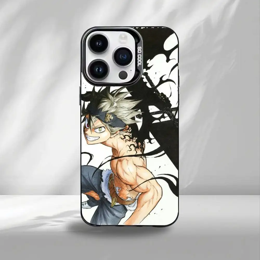 Capa de telefone trevo preto A-Asta para iPhone17,16,15,14,13,12, Pro Max capa de telefone colorida preta