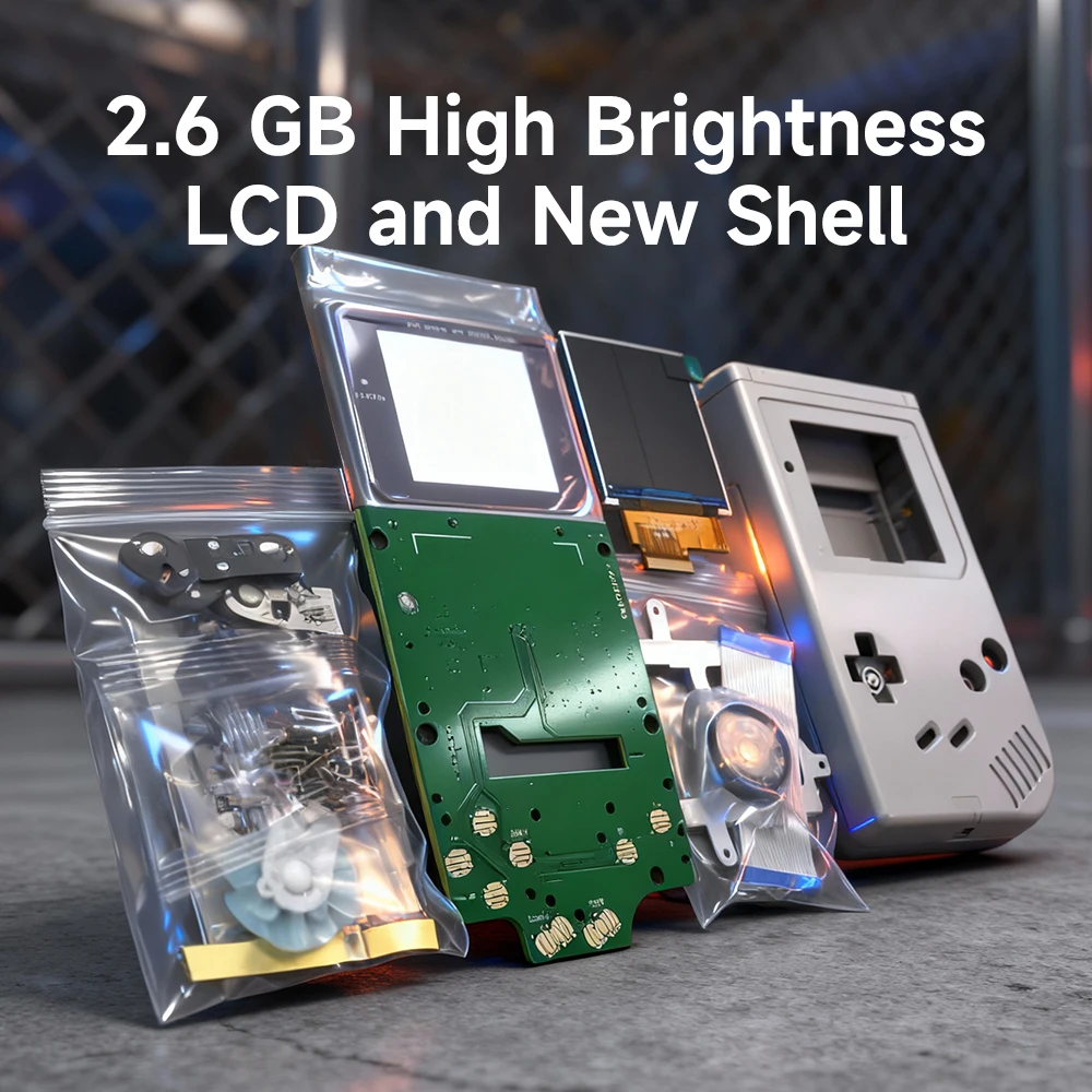 2.6 Inches DMG GB High Brightness LCD And New Shell For Gameboy GB,GB IPS LCD Screen. Simple Installation, Plug and Play