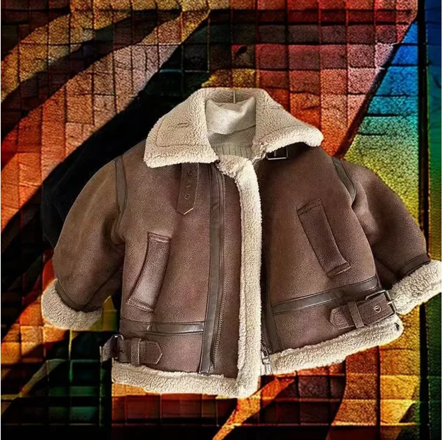 

Children Velvet Warm Jackets Fashion Baby Kids Fleece Outwear Korean Boys Girls Zipper Thickness Suede Coat 2025 New Winter