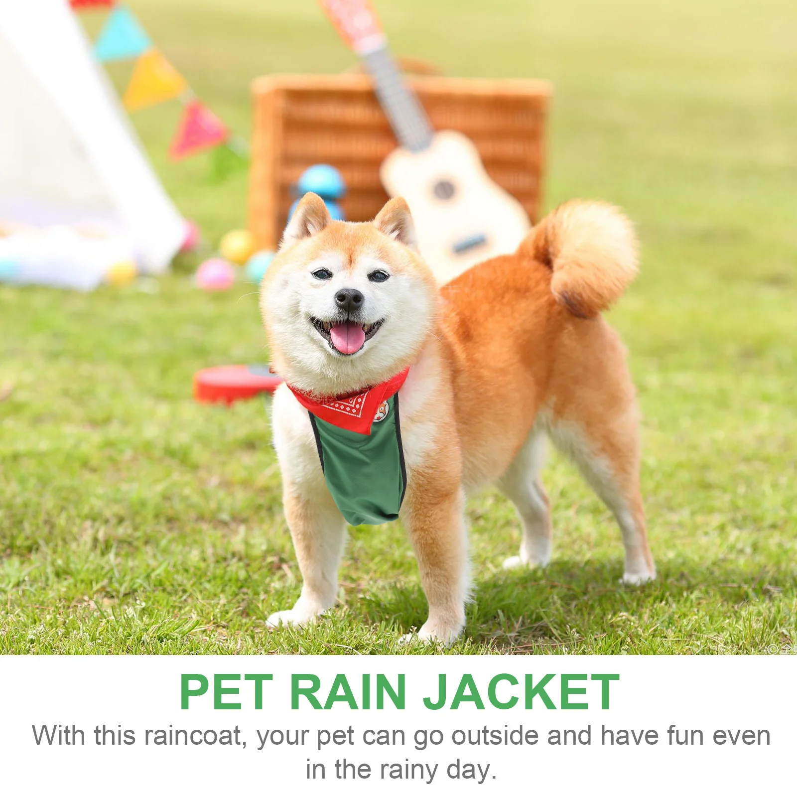 

Pet Waterproof Dog Raincoat Adjustable Lightweight Belly Cover Rain Jacket Green Size L Puppy Rain Clothes Outdoor