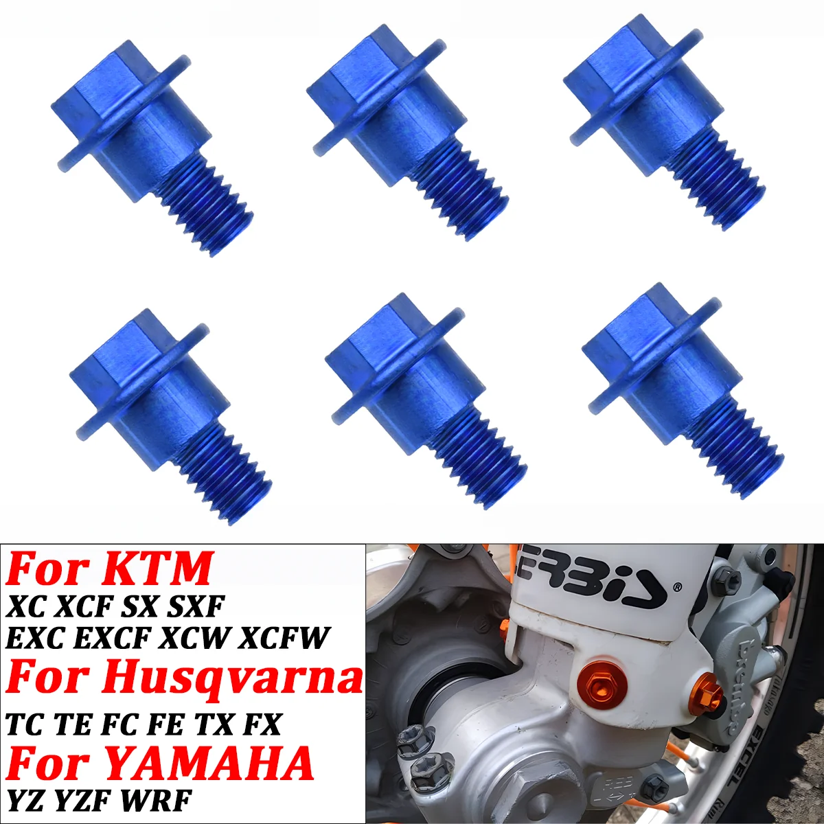 

Motorcycle Front Fork Guard Bolt Screw For Yamaha YZ65 85 125 250 250F 450F 125X 250X Husqvarna 125-501 TC/FC/TE/FE/FEI/TX/FX