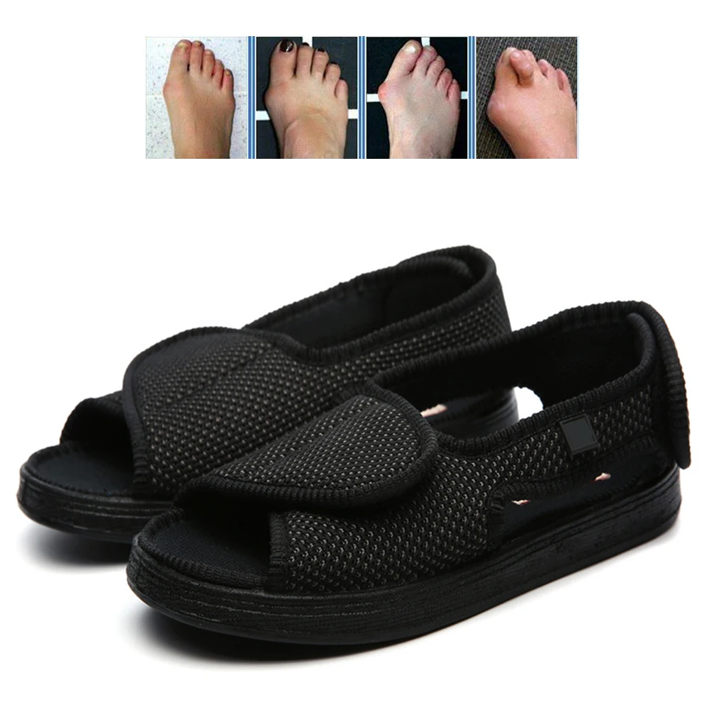 Summer Style Large Size Men Diabetic Flat Shoes Thumb Eversion Deformation Anti-Skid Postoperative Foot Care Elderly Paitents