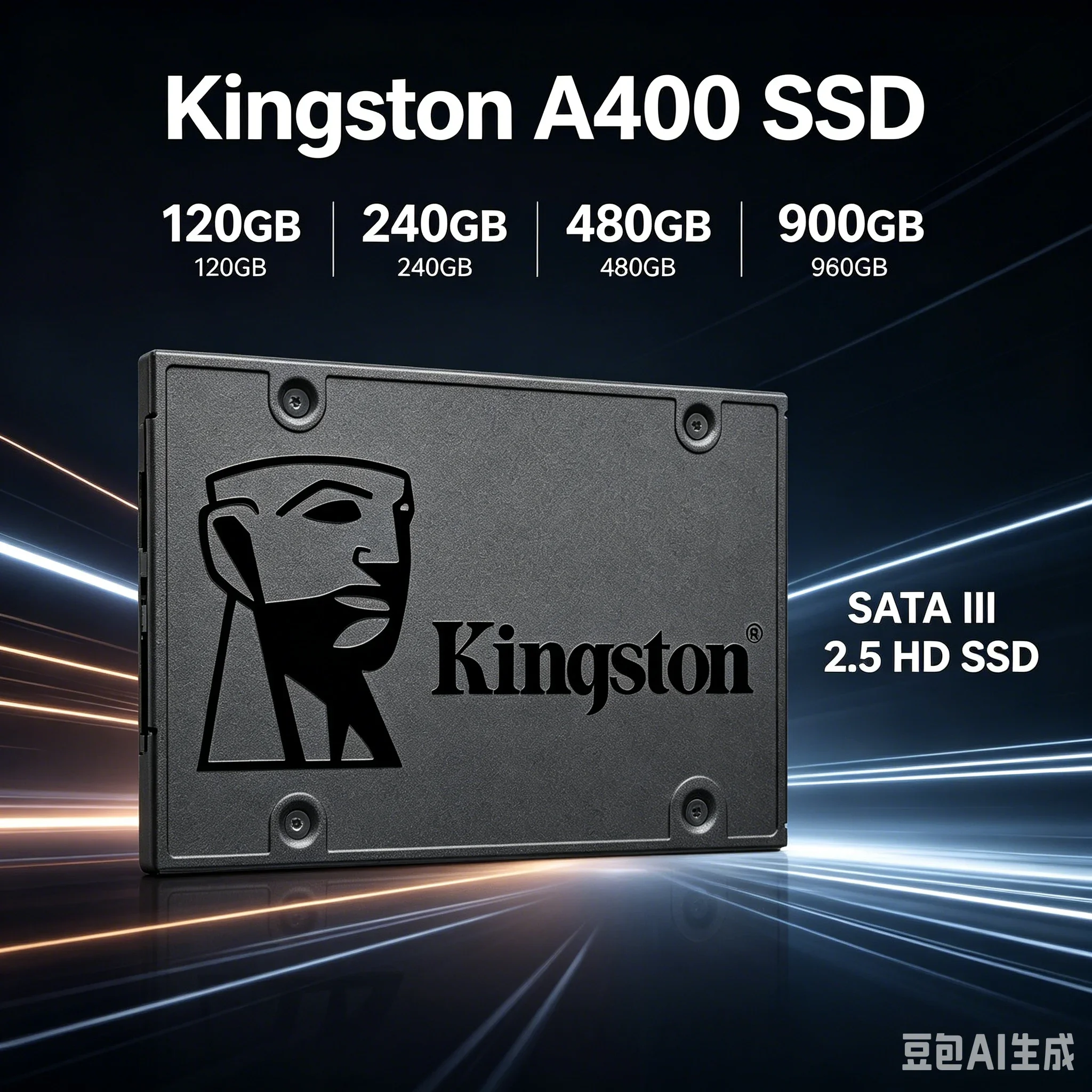 1 unidad de disco duro interno SSD SATA III Kingston A400 de 2,5 pulgadas, 120GB/240GB/480GB/960GB para ordenador portátil y de escritorio