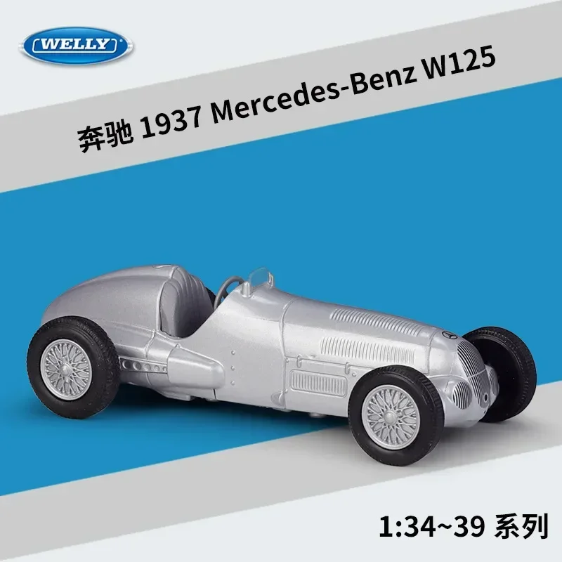 WELLY 1:36 1937 Mercedes-Benz W125 High Simulation Diecast Car Metal Alloy Model Car Children\'s toys collection gifts B788