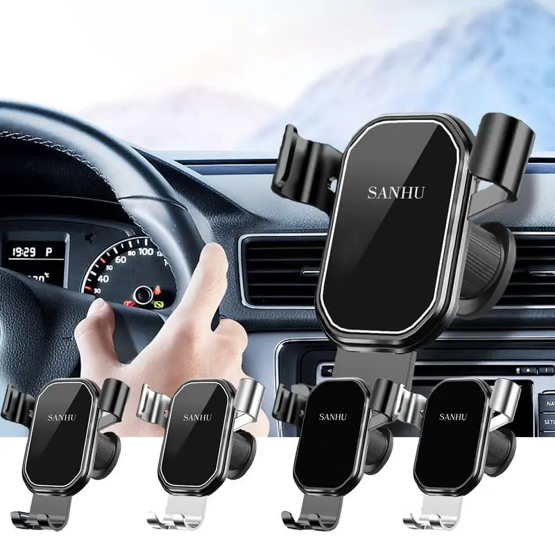 Car Mobile Phone Holder Gravity Sensitive Air Vent Clip Mount Mobile Cell Stand Car Phone Holder Hook Phone Stand GPS Support