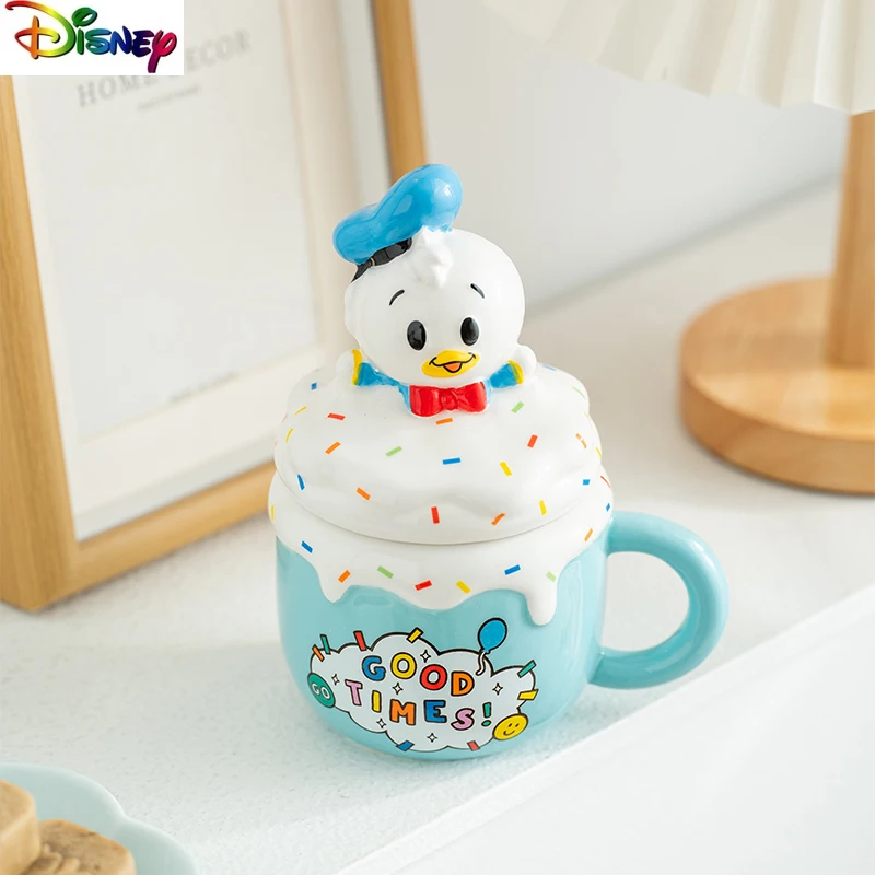 

Модная легкая роскошная чашка с изображением Дональда Дака Диснея, креативная мультяшная керамическая чашка с покрытием, украшение для дома и офиса, коллекция чашек
