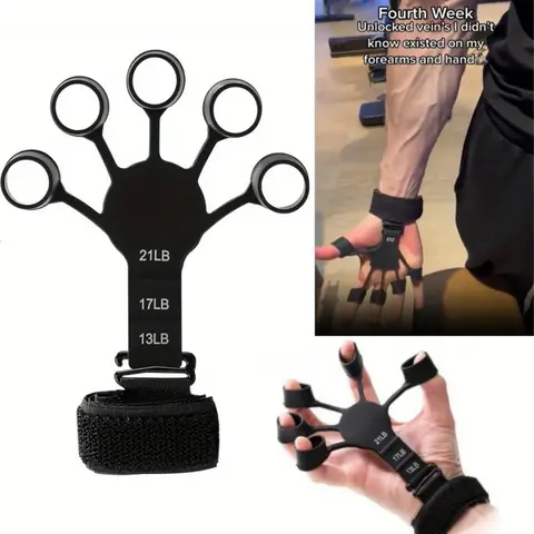 เทรนเนอร์ 5 นิ้วซิลิโคนข้อมือ Grip Strengthener Hand Strength Recovery สําหรับนิ้วมือ Therapy & Vein การไหลเวียนโลหิตการปรับปรุง