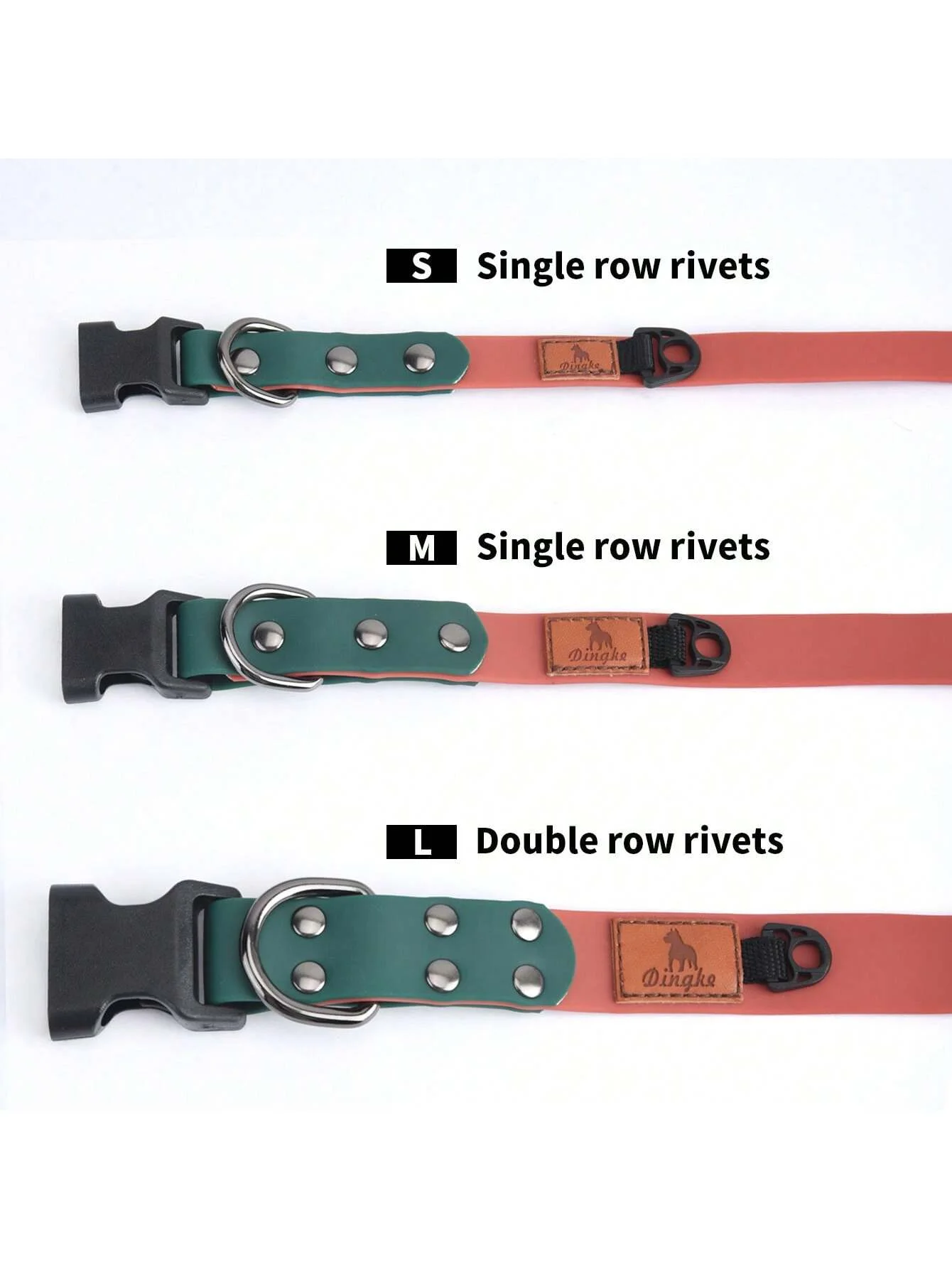 CP535 PVC Water proof pet dog collar, Color block collar，Durable and Resistant to dirt.