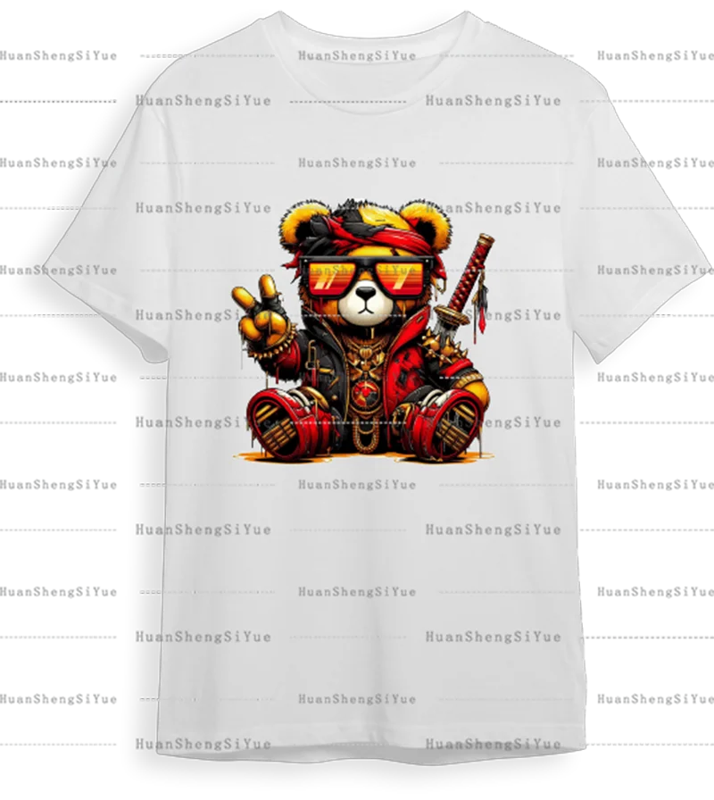 Ironed Sticker Clothing DTF Cool Bear Fashion T-shirt Hoodie DIY Jacket Patch Is Waterproof