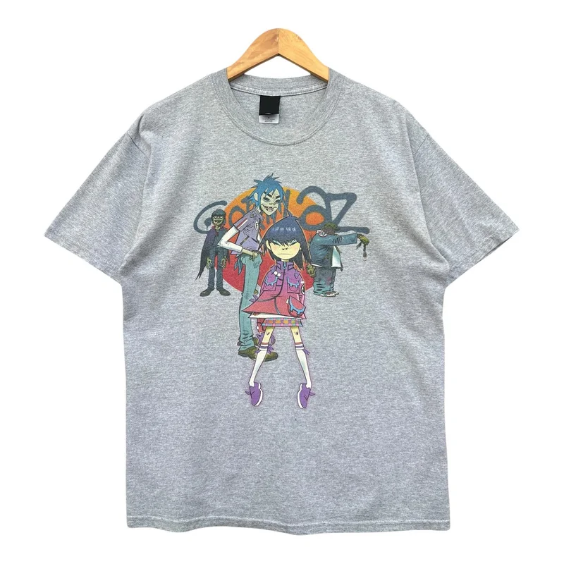 Gorillaz Virtual Band 2D Noodle Russel Graphic T-Shirt Vintage Rock Music Print Short Sleeve Unisex Streetwear Tee Y2K Clothes