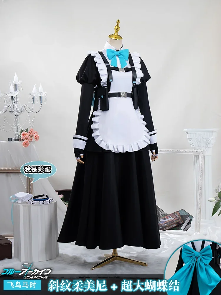 Asuma Toki Cosplay Costume pour femme, Anime Game, Blue Archive, Lolita Maid Uniform, Long fur s, Unisex Ply Play Clothing, 03