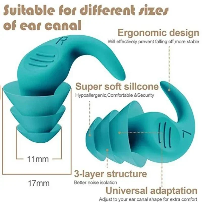 XYM Antinoise Earplugs Sound Insulation Ear Protection Sleeping Swimming Travel Noise Reduction Waterproof Ear Plugs