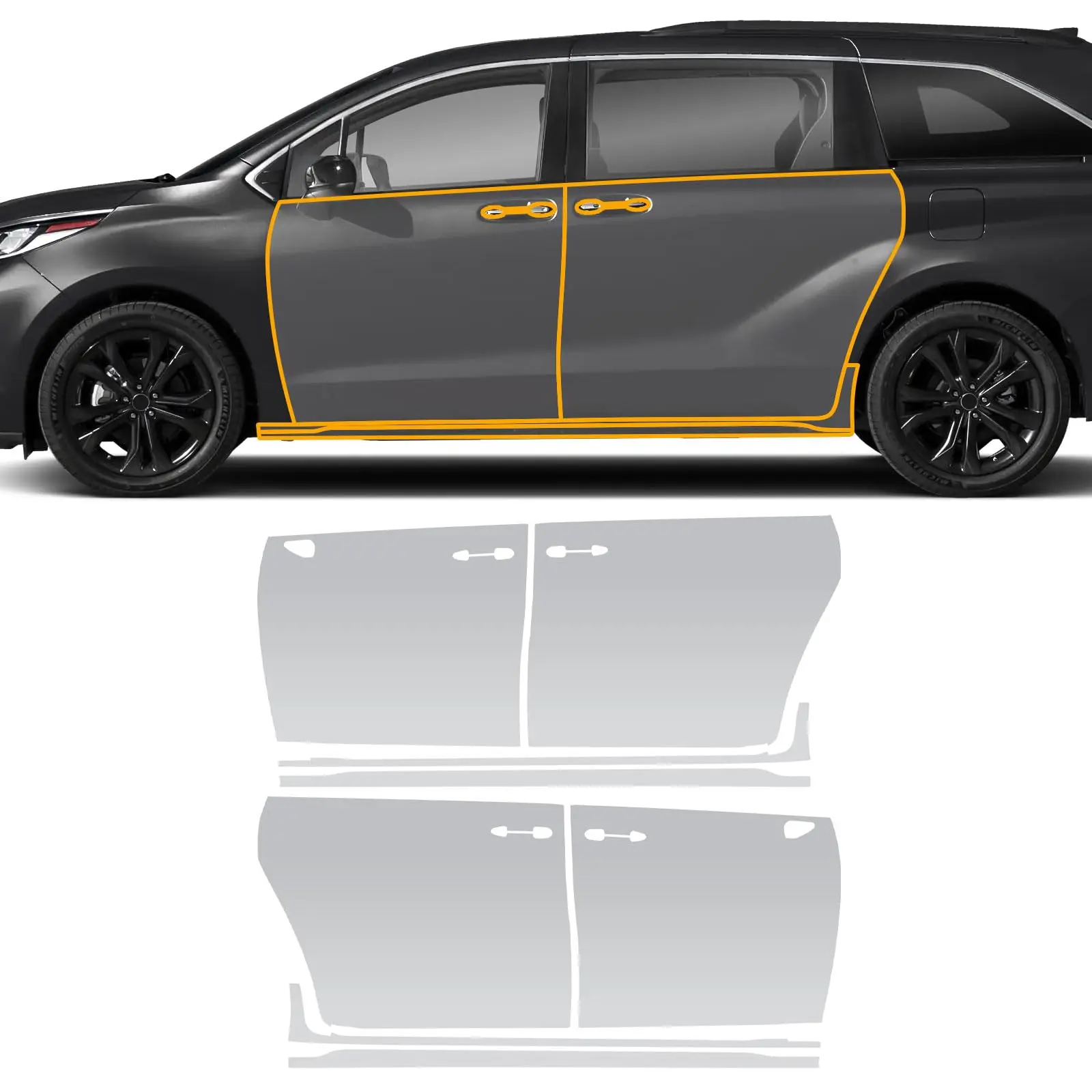 

8.5Mil Pre-cut PPF Kit For Toyota Sienna 2022-2026 TPU Bumper Clear Paint Protection Film Scratch-Resistant Exterior Accessories
