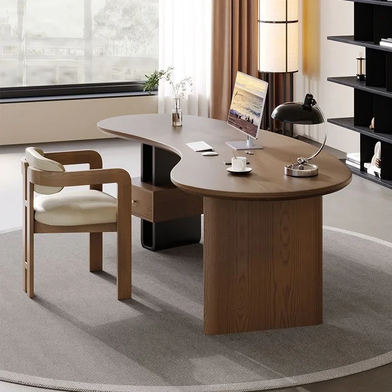 HT  Modern Simple Solid Wood Shaped Boss Desk Creative Desk Workbench Simplicity