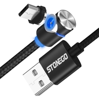 90 Degree Angle Magnet Connector Micro USB/Type-C High Speed Quick Charge USB Cable LED Light Detachable & Changable Adapters