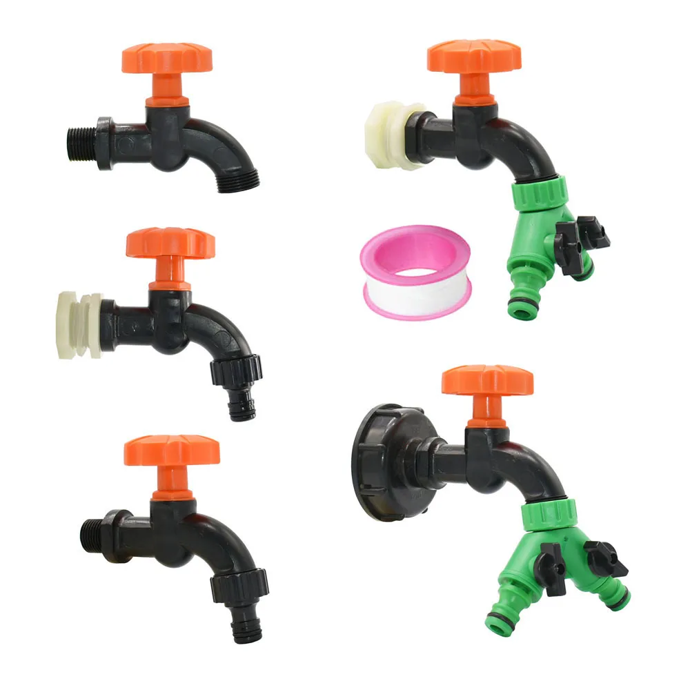 1/2 3/4 Inch Thread Faucet Adapter S60 IBC Tank Water Tank Aquarium Tap Replacement Drainage Fitting Garden Tap Valve