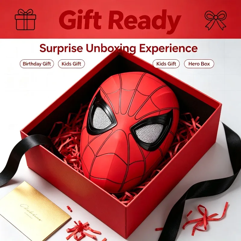 In Stock Miles Spider-Man 1:1 Scale Electronic Mask With Moving Glowing Eyes Ring Control Cosplay Toy Gift For Boys Gift view 5