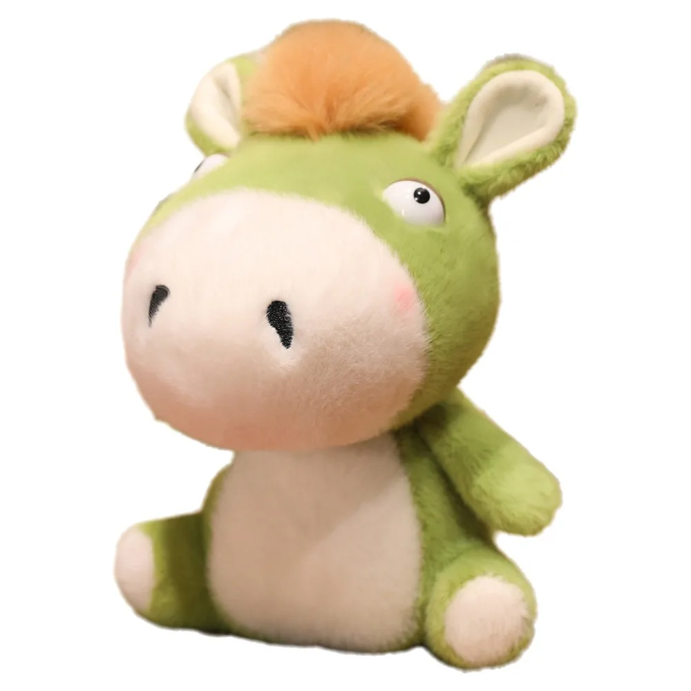 

18/25cm Plush Pony Doll Chinese Style Fluffy Stuffed Animal Toys Soft Cotton Filled Cartoon Steed Doll Chinese New Year Gift