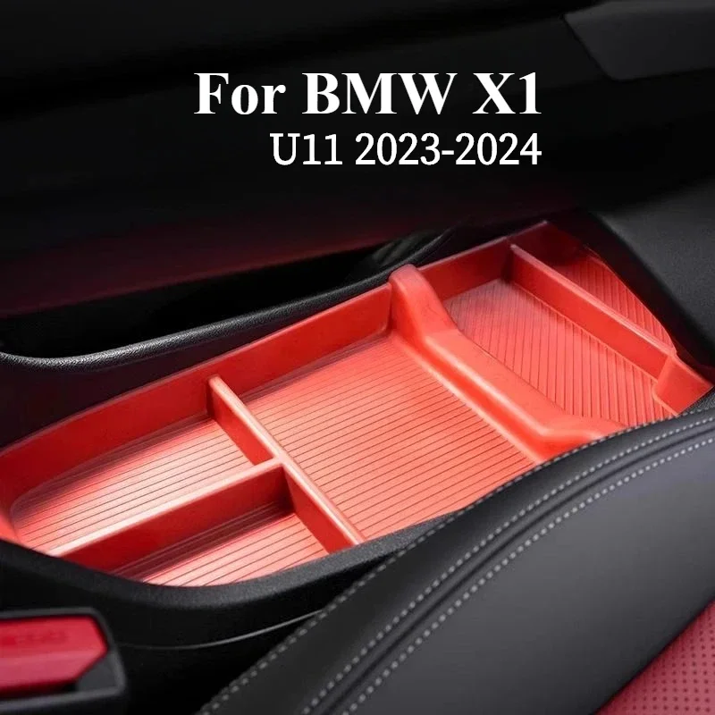 Boîte de rangement sous Console pour BMW X1 2023 2024 U11, boîte de rangement pour accoudoir de tasse d'eau, garniture de rangement, accessoires d'intérieur automobile