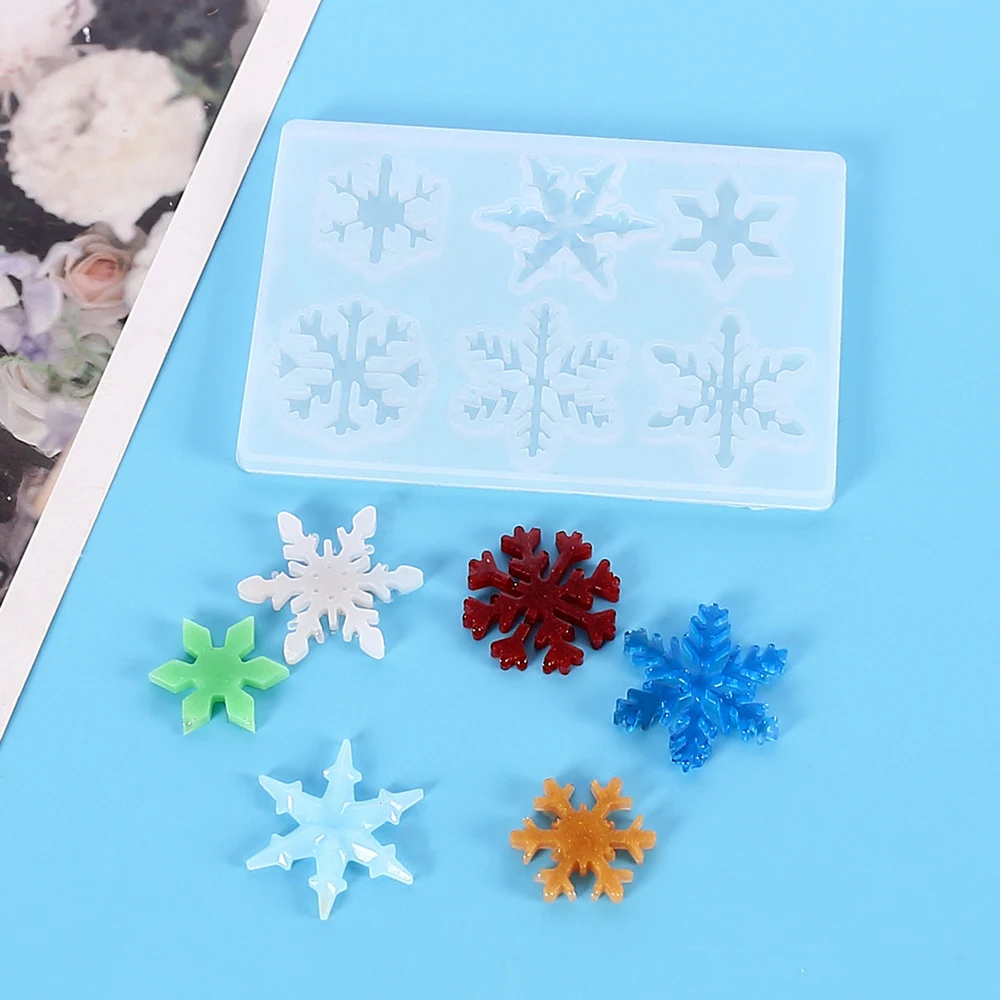 Christmas Hollow Snowflake Ornament Silicone Mold Soft Clear Mould Resin Craft Winter Embellishment DIY Pendants Jewelry Making