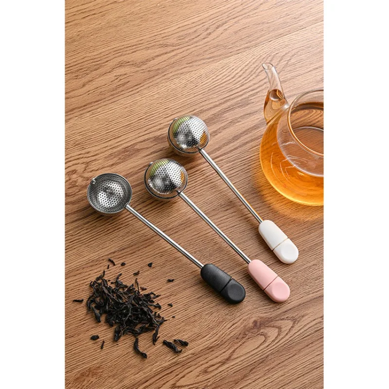 Rotatable Stainless Steel Tea Infuser Teapot Spice Strainer for Loose TeaFine Mesh Reusable Filter Teaware Accessories