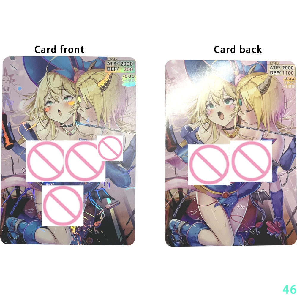 Anime Sexy Nude Collection Card Big Chested Beauty Black Magician Girl Naked Girl Card Refractive Color Flash Gifts 63*88mm