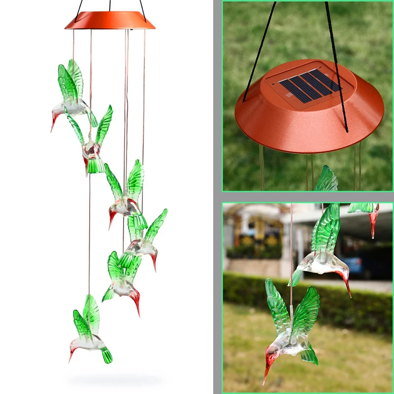 

Solar Wind Chime LED Multi-Color Color Changing Durable Garden Patio Light Eco-Friendly Solar Night Decoration