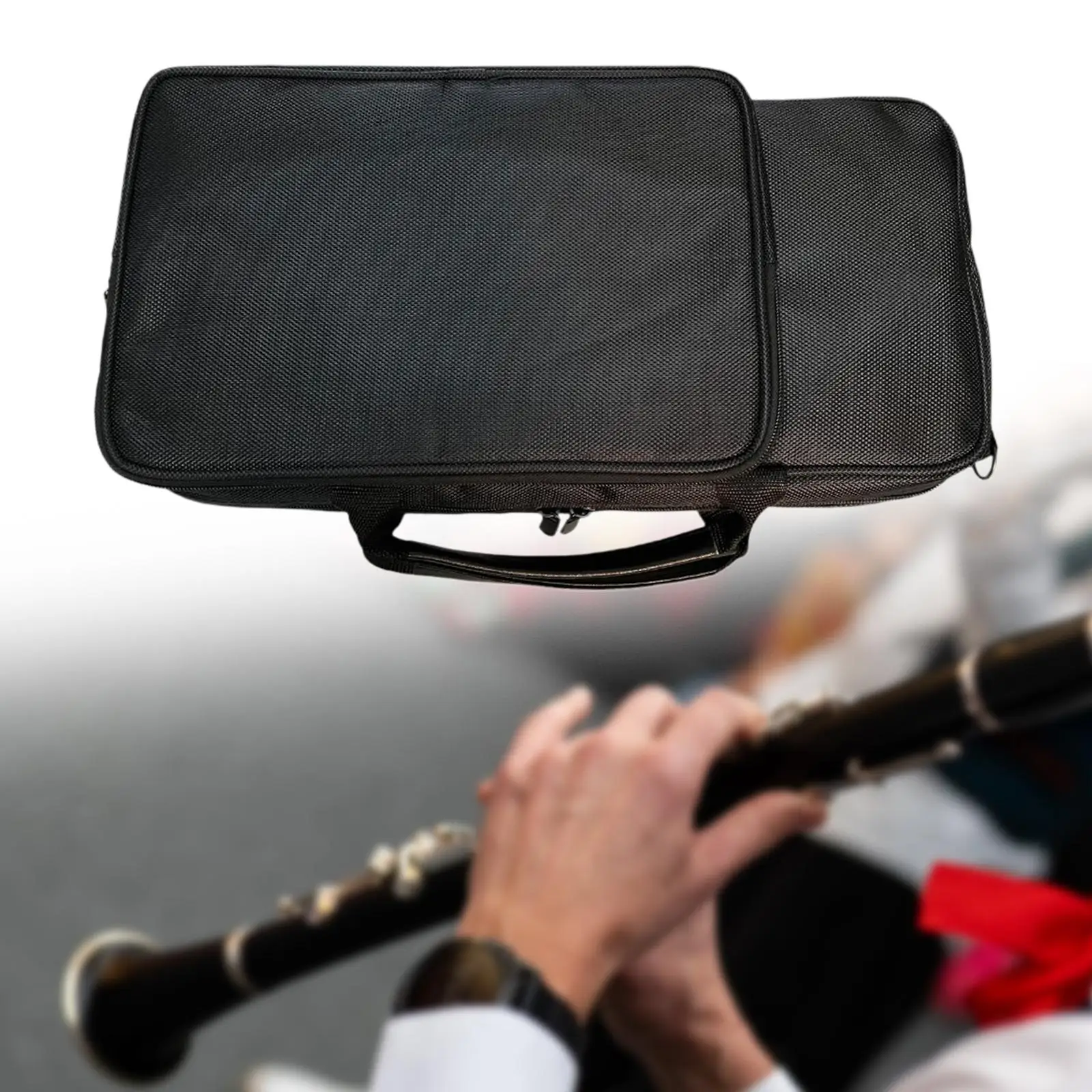 

B Flat Clarinet Case Instrument Bag Padded Holder Organizer Comfortable Oxford Cloth for Practice Performance Show Travel Stage