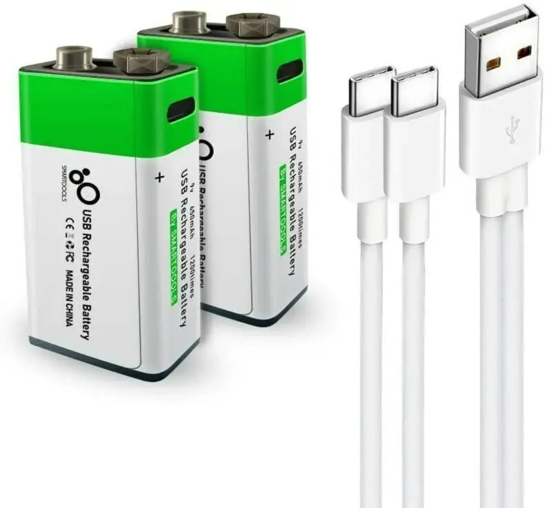 Baterías de iones de litio recargables USB AAA/AA/9V/C2/D1 batería AAA 550mWH/AA batería 2600mWH/tamaño D con Cable de carga rápida tipo C