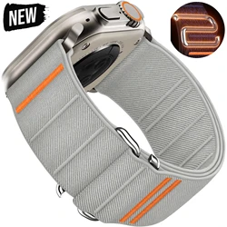 Nylon Loop Strap for Apple Watch Band 49mm 46mm 42mm 45mm 44mm Sport Bracelet for IWatch Series11 Ultra 3 10 9 8 7 SE 6 5 Correa