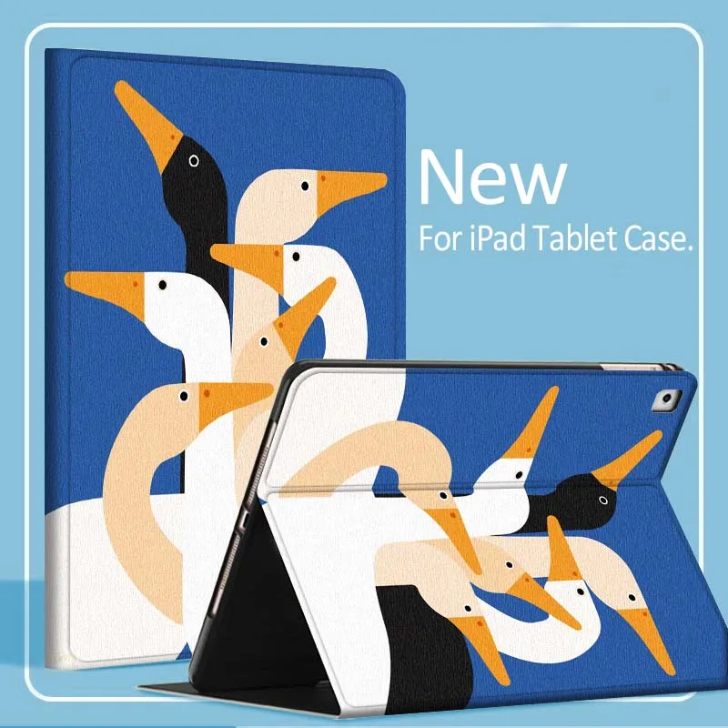 

Cartoon Anime Duck Cute For iPad Pro Air Mini 1 2 3 4 5 6 7 7th 8th 9th 10th 11th 10.2 9.7 10.5 10.9 11 Tablet Case Cover