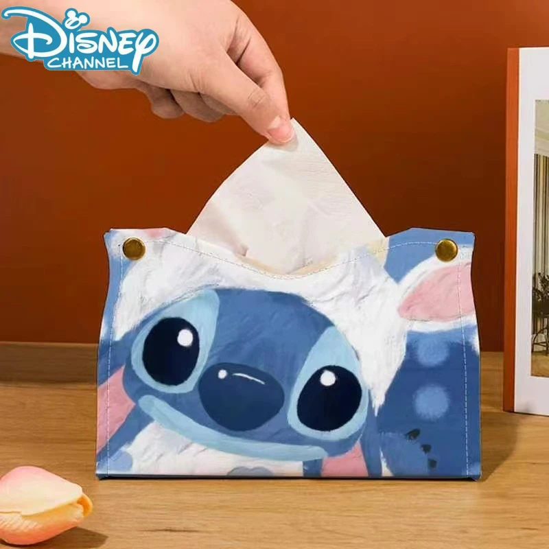 Disney Stitch Paper Box Animation Cartoon Printing Fashion Home Living Room Desktop Decoration Light Luxury Tissue Storage Box