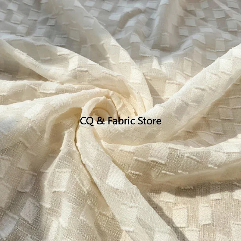 

Новая имитация конопли, квадратный бриллиант, жаккардовый вырез, цветок, дышащая тюлевая ткань, платье «сделай сам», одежда