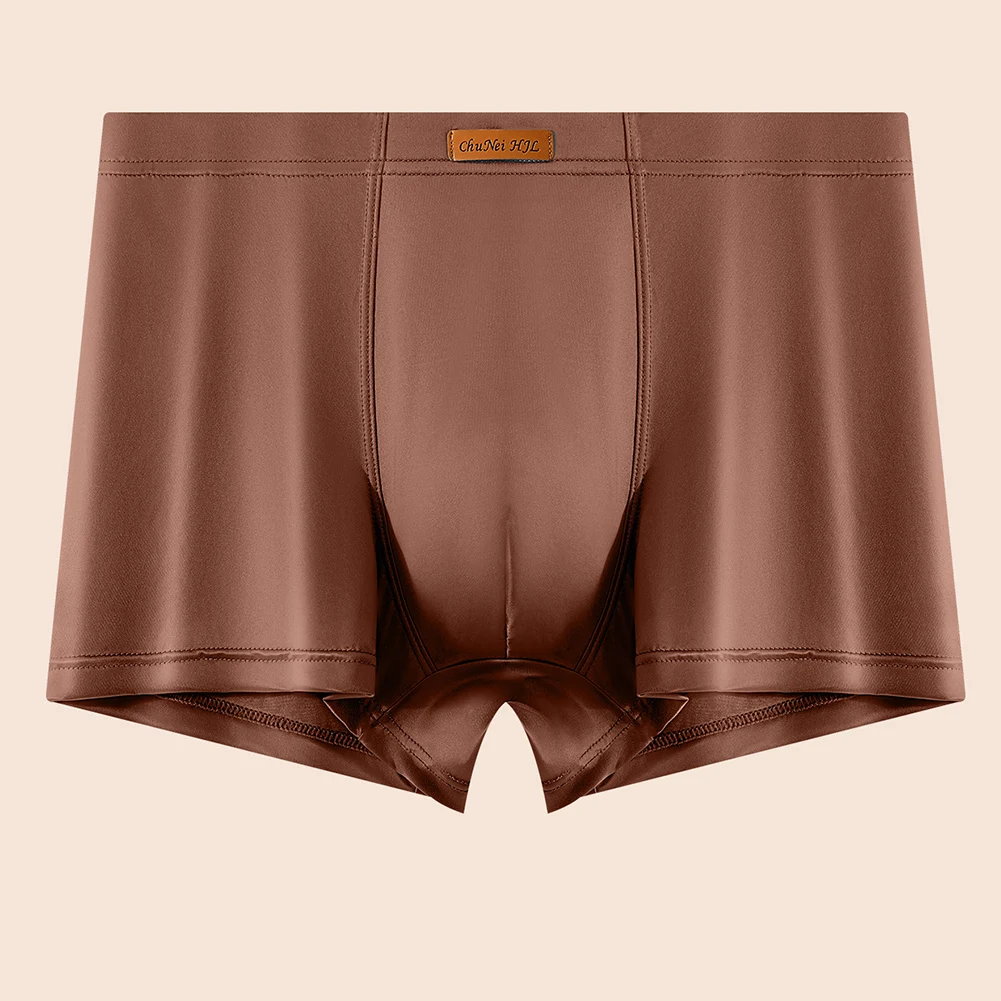 

Men Ice Silk Satin-like Briefs Smooth Boxer Shorts Underwear Soft Lingerie Ultra Hot Breathable Panties Quick Dry Men's Clothing